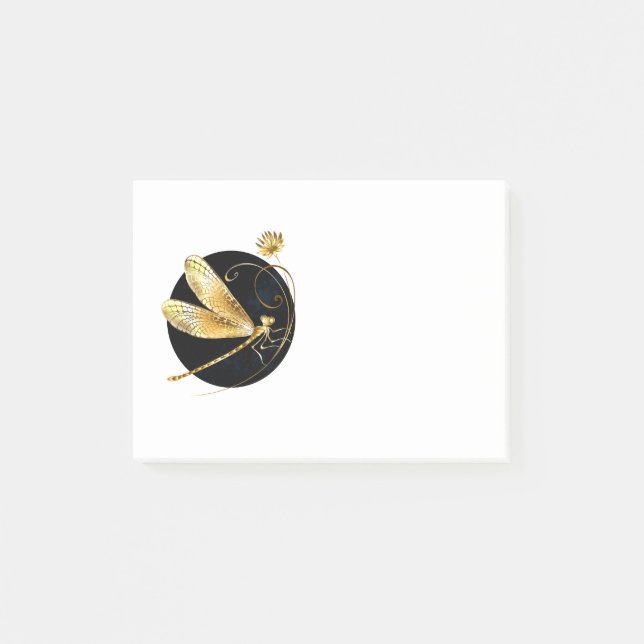 Goldene Libelle Post-it Klebezettel (Vorderseite)