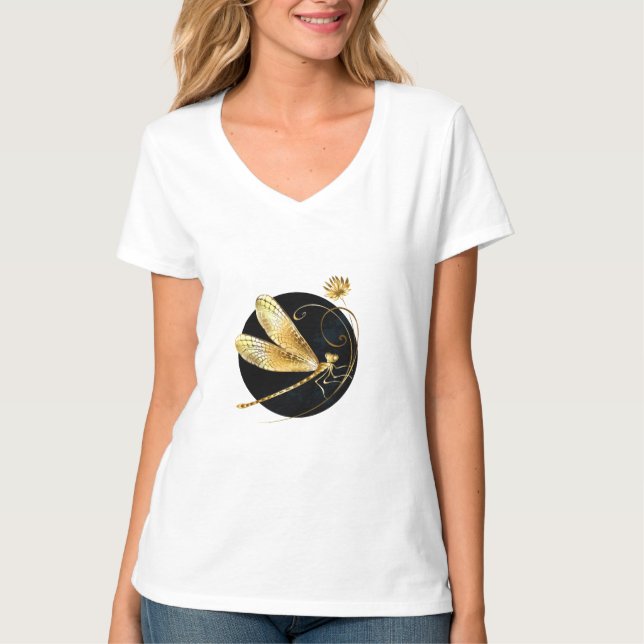 Goldene Libelle T-Shirt (Vorderseite)