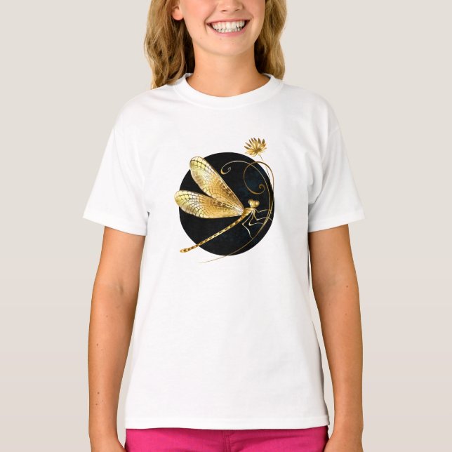 Goldene Libelle T-Shirt (Vorderseite)