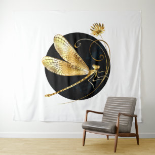 Goldene Libelle Wandteppich