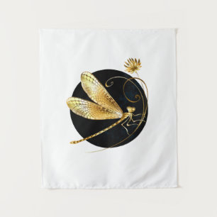 Goldene Libelle Wandteppich