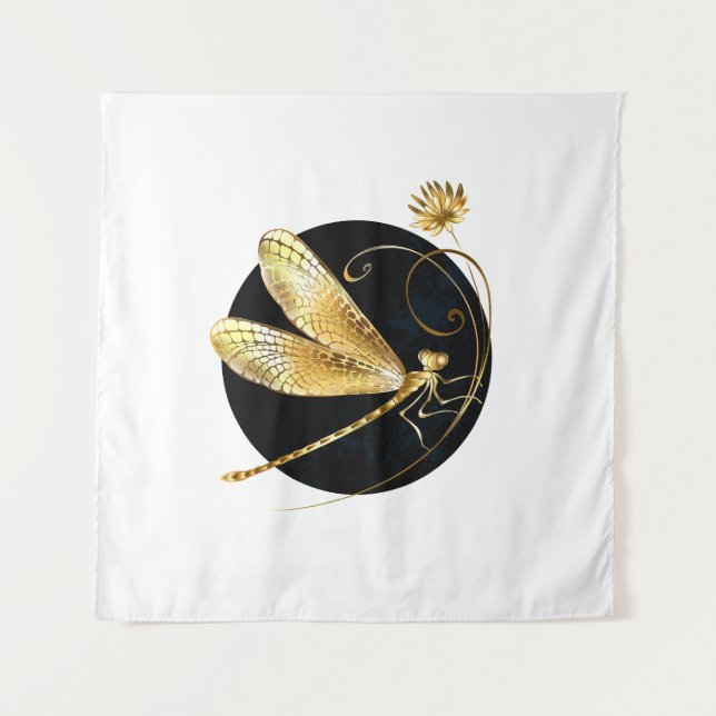 Goldene Libelle Wandteppich (Vorderseite)