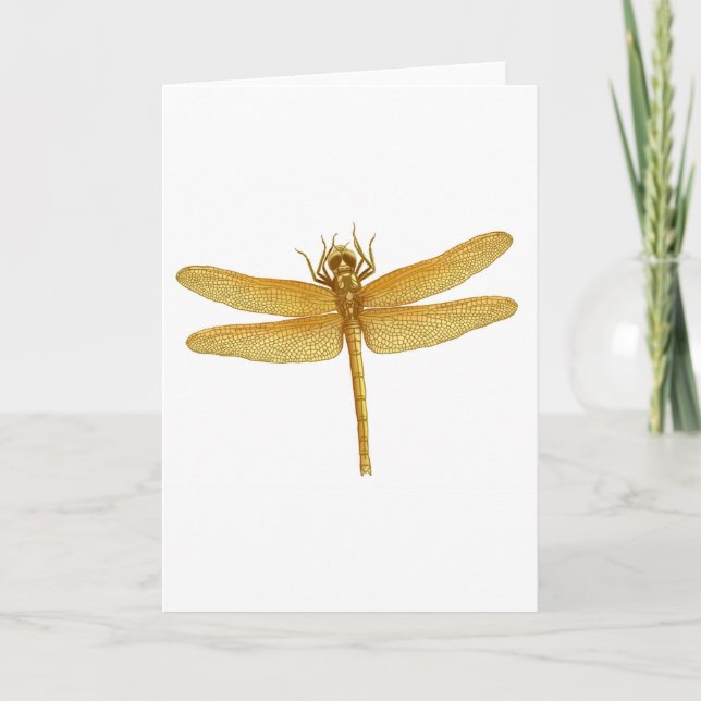 Goldene Libellen-Gruß-Karte Karte (Vorderseite)