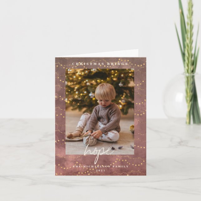 Goldene Lichter Weihnachten Zwei Bilder (Vorderseite)