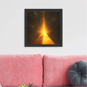 Goldene Lichtpyramide – Spirituelle Energie-Kunst Leinwanddruck