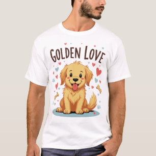 Goldene Liebe - Adorable Golden Retriever T-Shirt