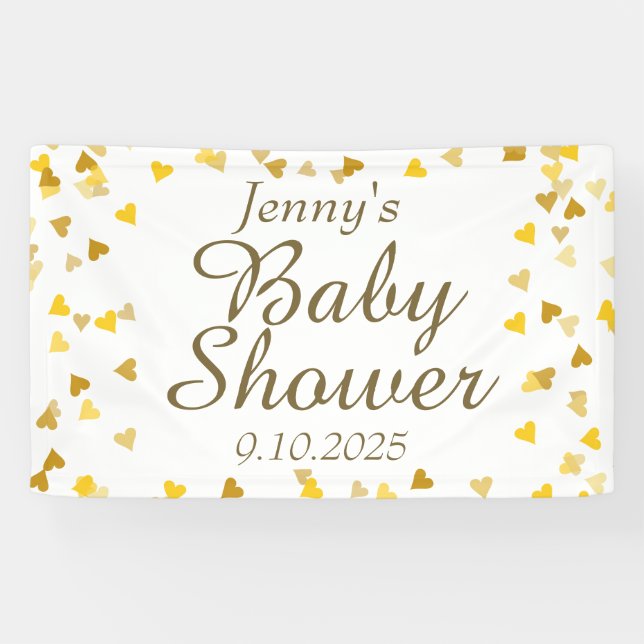 Goldene Liebe Herz Kinderdusche / Sprinkle Banner (Horizontal)