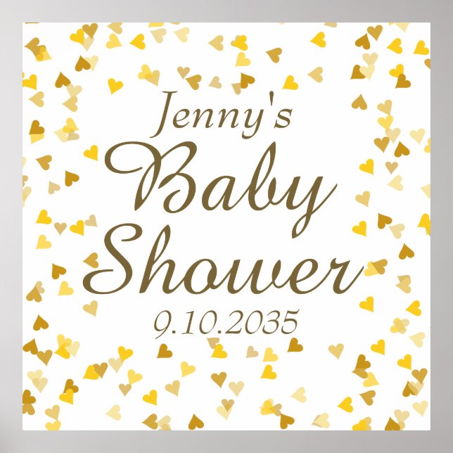 Goldene Liebe Herz Kinderdusche / Sprinkle Poster (Vorne)