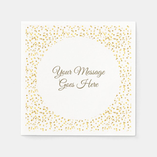 Goldene Liebe Herzlich Willkommen in der Posta Serviette (Vorderseite)