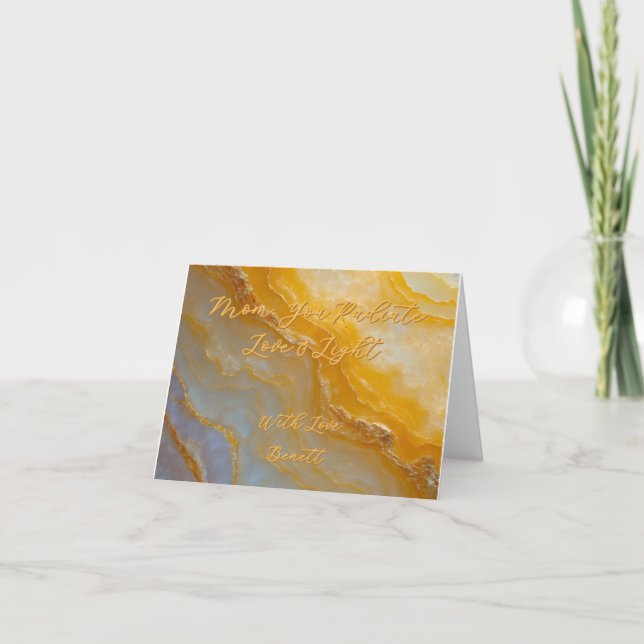 Goldene Liebe - Muttertagskarte Dankeskarte (Vorderseite)