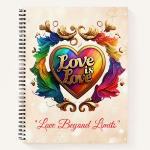 "Goldene Liebe ohne Grenzen" Notizbuch