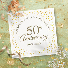 Goldene Liebe zum 50-jährigen Jubiläum Herzchen Co Serviette
