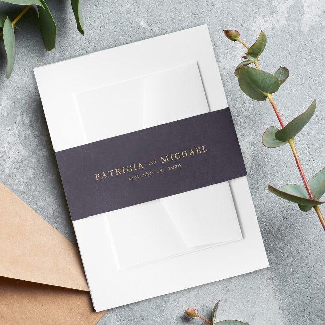 Goldene lila Hochzeitseinladung Einladungsbanderole (Von Creator hochgeladen)