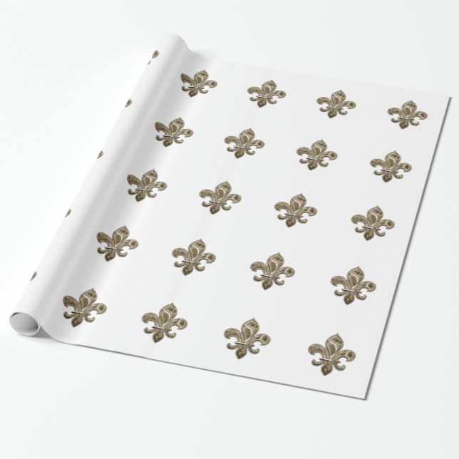 Goldene Lilie - benutzerdefinierbare Hintergrundfa Geschenkpapier (Ungerollt)