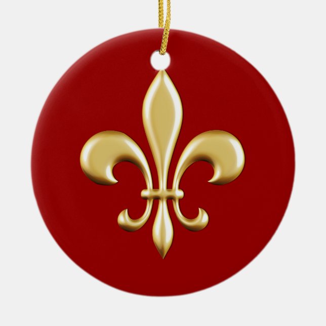 Goldene Lilie Keramikornament (Vorne)