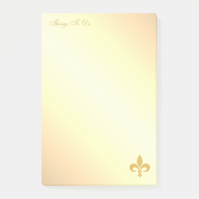 Goldene Lilie über die goldene Gradient Post-it ni Klebezettel (Vorderseite)