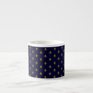 Goldene Lilie über Navy Blue Espressotasse