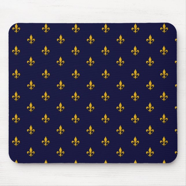 Goldene Lilie über Navy Blue Mousepad (Vorne)
