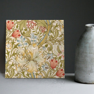 Goldene Lilie William Morris Arts Crafts Floral Fliese