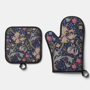 Goldene Lilie, William Morris Ofenhandschuh & Topflappen-Set