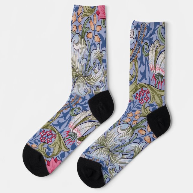 Goldene Lilie, William Morris Socken (Linkes Detail)