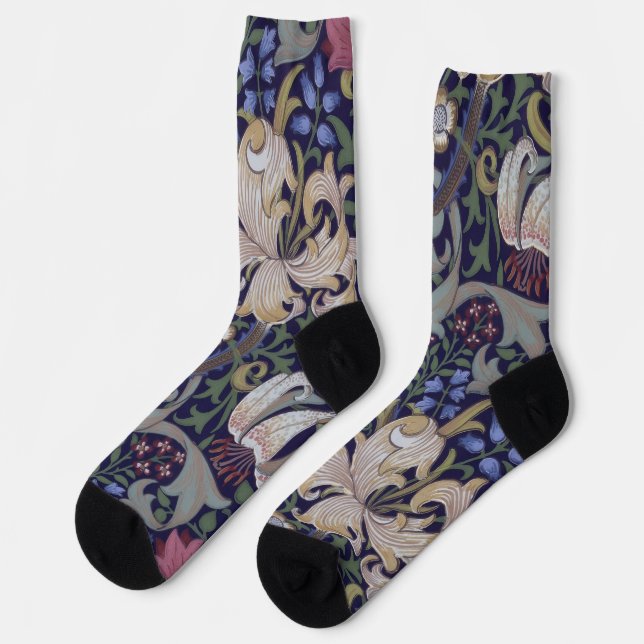 Goldene Lilie, William Morris Socken (Linkes Detail)
