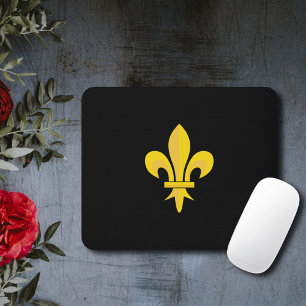 Goldene Lilien auf der Pad-Seite der Schwarzen Mau Mousepad
