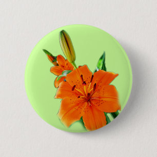 goldene Lilienblumen Button