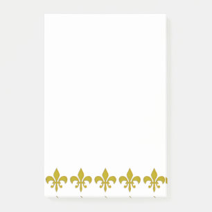 Goldene Lilienborder + Ihr Text & Hintergrund Post-it Klebezettel