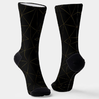 Goldene Linien auf schwarzem Hintergrund  Socken