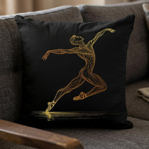 Goldene Linien Kunst Balletttänzer Elegante Illust Kissen