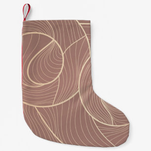 Goldene Linien Muster Hintergrund. Luxus-Goldlinie Kleiner Weihnachtsstrumpf
