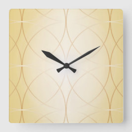 Goldene Linien Quadratische Wanduhr