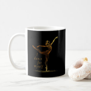 Goldene Linienkunst-Ballerina - Ich tanze für mich Kaffeetasse