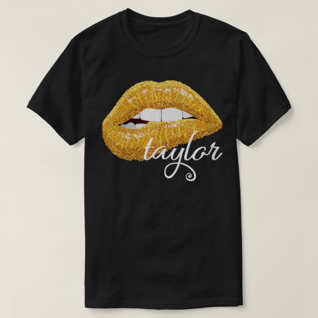 Goldene Lippen Fantastische Bergwelten T-Shirt (Design vorne)