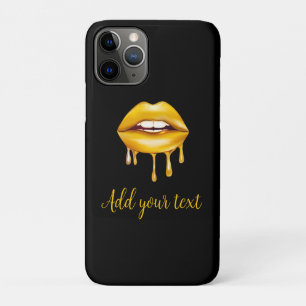 goldene Lippen, gürtelndes Muster Case-Mate iPhone Hülle