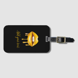 goldene Lippen, gürtelndes Muster Gepäckanhänger