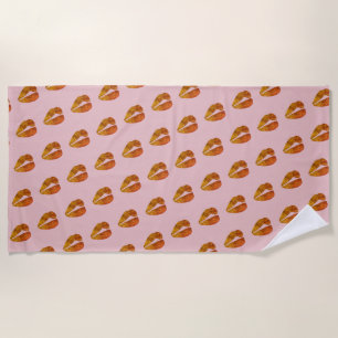 Goldene Lippen Strandtuch
