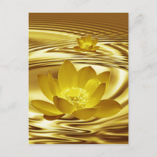 Goldene Lotus-Blume Postkarte