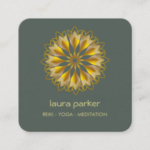 Goldene Lotus Blume Yoga Holistische Medizin Quadratische Visitenkarte