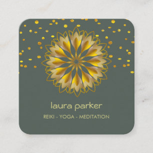 Goldene Lotus Blume Yoga Holistische Medizin Quadratische Visitenkarte