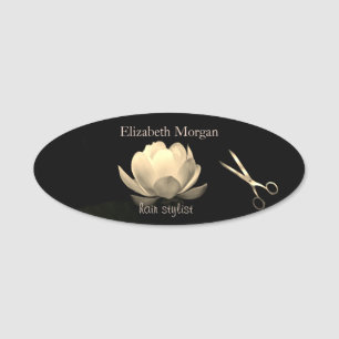 Goldene Lotus Gold Schere Namensschild