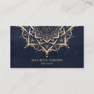 Goldene Lotus-Yogalehrerin Mandala Visitenkarte