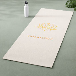 Goldene Lotusblume Name Elfenbein Yogamatte