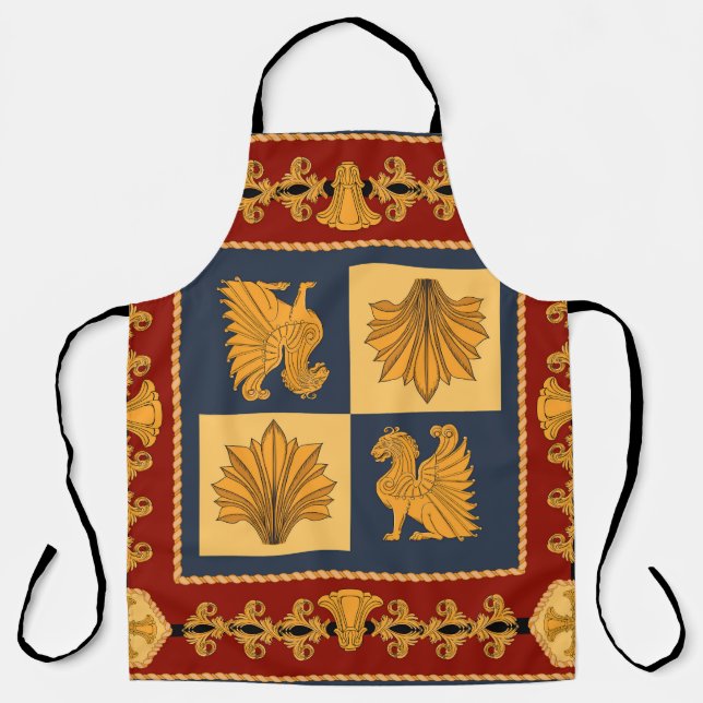 Goldene Löwen: Jugendstil-Schal-Design Schürze (Vorderseite)