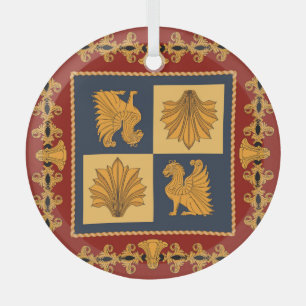 Goldene Löwen: Jugendstil-Schaldesign Ornament Aus Glas
