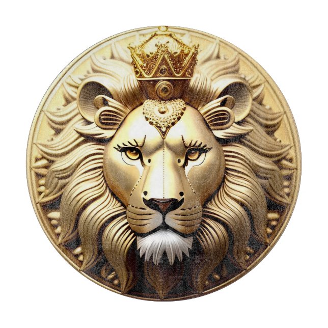 Goldene Löwenmedaille mit Krone Schneidebrett (Vorderseite)