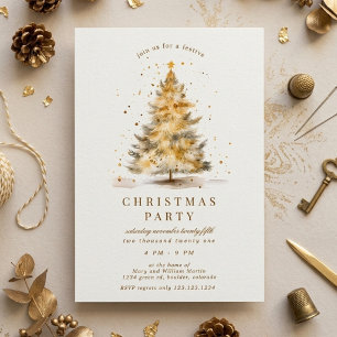 Goldene Luxus-Weihnachtsfeier Einladung