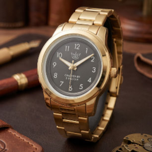 Goldene Luxusuhr Klassisches Numeral-Zeitstück Armbanduhr