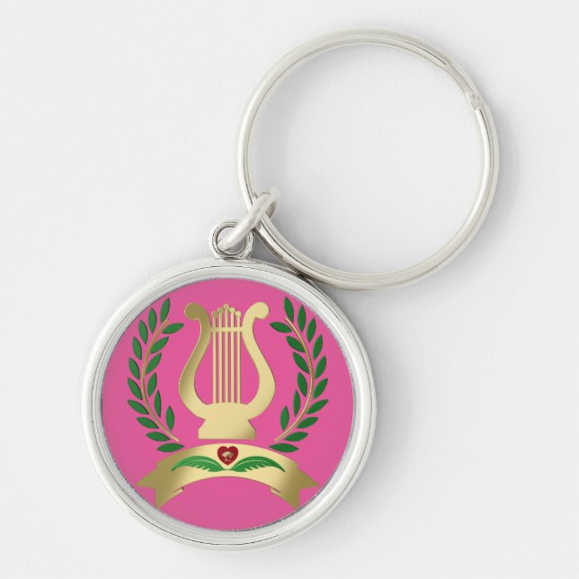 Goldene Lyre Schlüsselanhänger (Vorne)
